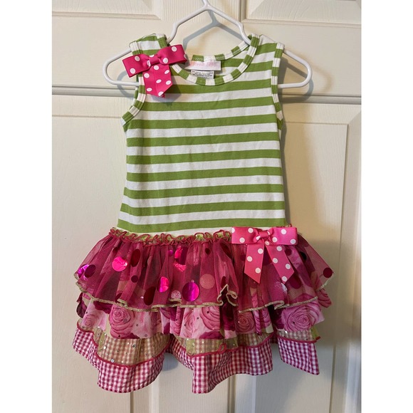 Bonnie Baby Other - 18 Month Bonnie Baby Ruffle Dress - Green/Pink/Sparkles - Many Patterns